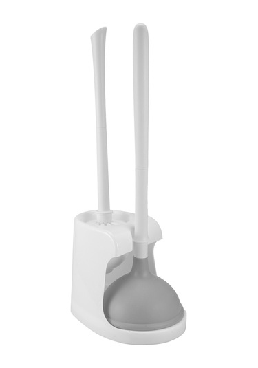 Tuvalet Pompası Ve Fırçası 2'si 1 Arada Tuvalet Kase Fırçası Pompası Seti A Beyaz