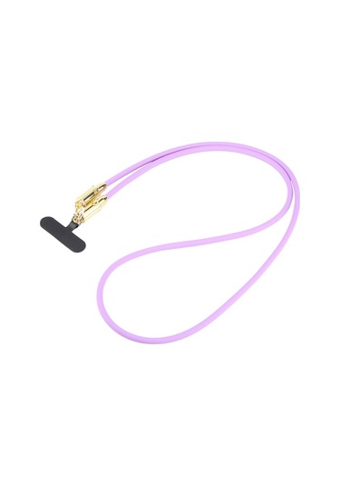 Rogfer Type-c - 8 Pin Silikon Veri Kablosu Telefon Anti-kayıp Crossbody Kordon, Uzunluk: 1.2m Mor