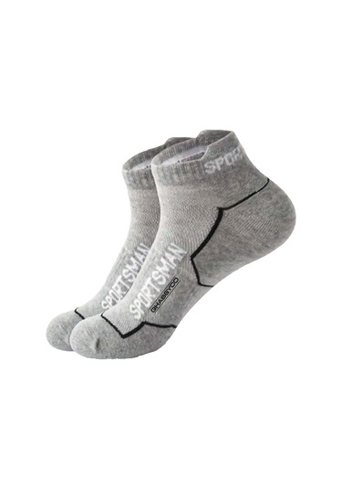 Erkek Nefes Alabilen Ter Emici Koşu Futbol Fitness Antrenman İçin Kısa Spor Çorap Gri Melanj
