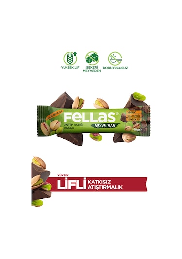 Fellas Antep Fıstığı ve Kakao Meyve Bar 12 x 40 G