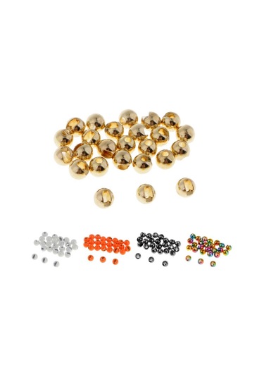 Homyl 25 Adet Oluklu Tungsten Sinek Bağlama Boncuk Altın