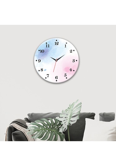 Decorita Cam Saat | Water Color Effects | Çap40cm Çok Renkli