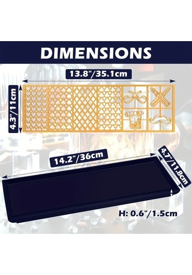 Fastbuy Viski Ve Kokteyl Silikon Buz Kalıbı Seti - Spor Temalı Alüminyum Plaka & Silikon Taban - Hediyelik Ahşap Model Ahşap