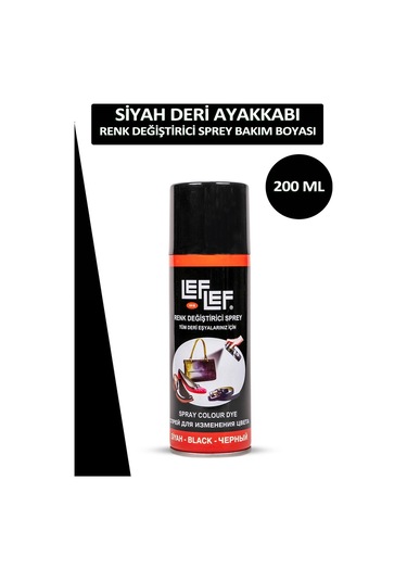 Bağcık + Nuri Leflef Siyah Deri Ayakkabı Renk Değiştirici Sprey Bakım Boyası 200 Ml Set Siyah