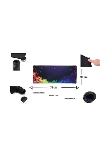 Appa Razer 4 Desenli Oyuncu Mouse Pad 70X30 Cm Kaymaz Dikişli