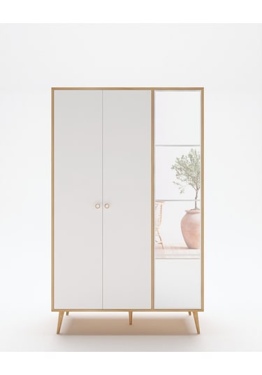 Floradesign Atlantis Aynalı Gardırop /elbise Dolabı / Üç Kapaklı Dolap