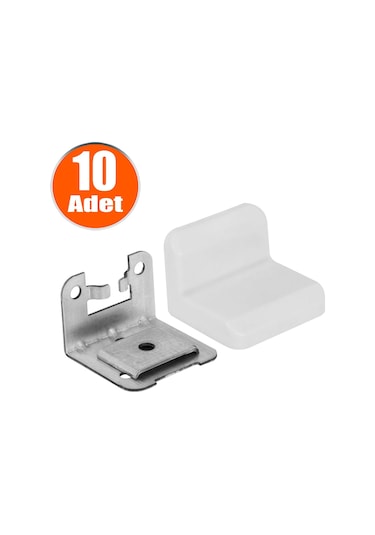 Mobilya Dolap Askı Elemanı Bağlantı Montaj Demiri Beyaz 10 Adet N11.7576