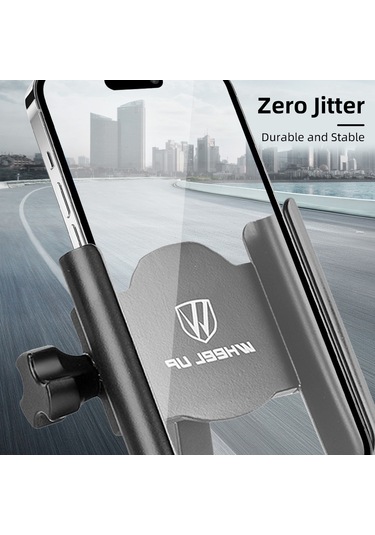 Wheel Up-360 Derece Ayarlanabilir Bisiklet Telefon Tutucu Alüminyum Y29356-b Siyah