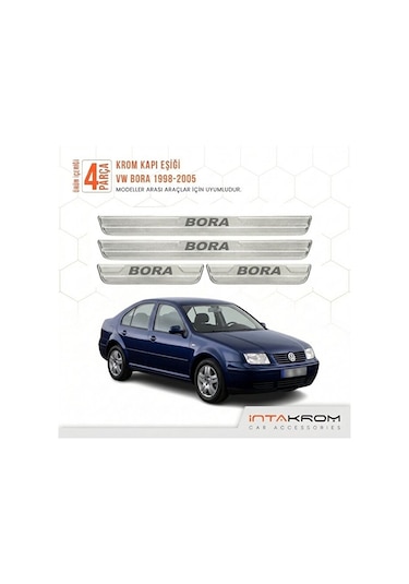 Volkswagen Bora 1998-2005 Uyumlu Satine Krom Kapı Koruma Eşiği 4