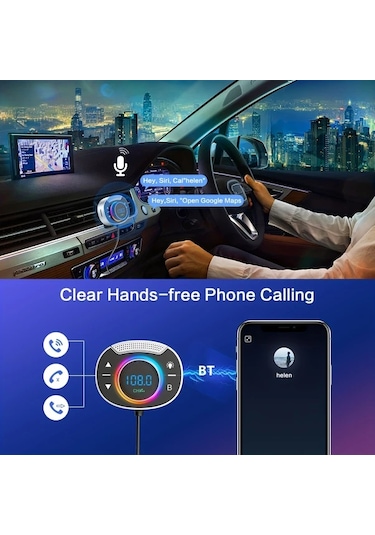 Honeybeeshop Standart Araç Kablosuz 53 Teleskopik Çift Usb Şarj Cihazı Eller Serbest Arama Pd30 Qc30 Desteği