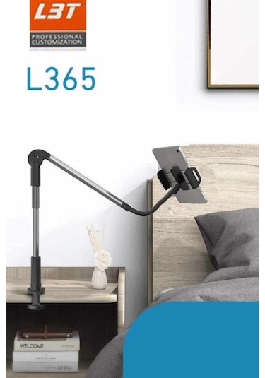 Plentiful Flexible Esnek Masa Telefon Tutucu L365 Gri - Siyah