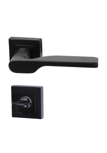 Aragon Siyah Rozetli Kapı Kolu Wc / 40mm Sessiz Wc Kapı Kilidi