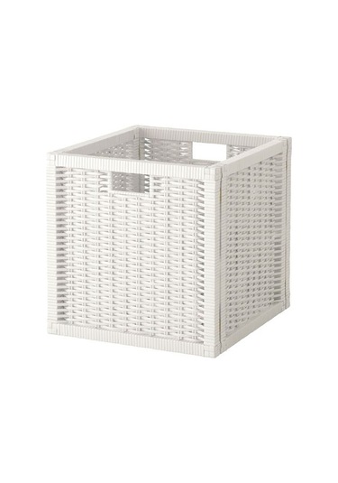 Rattan Beyaz Renk Sepet Kutu Ikea Düzenleyici İkea 32x35x32 Cm 1