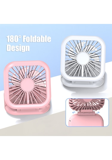 Vkemall Fan Katlanabilir Boyun Askılı Küçük Vantilatör, Cep Telefonu Şarj Fonksiyonu, Üç Rüzgar Hızıyl