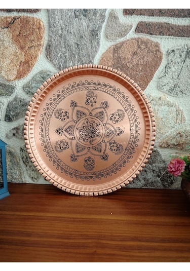 Dekorasyon Tepsi Bakır 34 cm