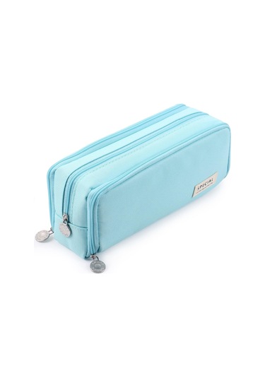 Büyük Kapasiteli Kalem Kutusu, 3 Bölmeli Kalem Kutusu, Kalem Saklama Çantası, Okul İçin, Kadınlar, Erkekler, Kız Ve Erkek Çocuklar İçin Açık Mavi Th