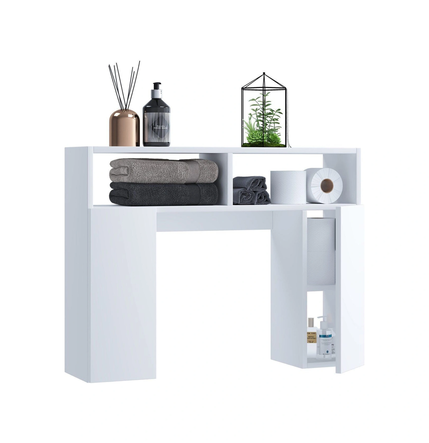 Uhde Klozet Arkası-üstü-banyo Dolabı-çok Amaçlı Beyaz