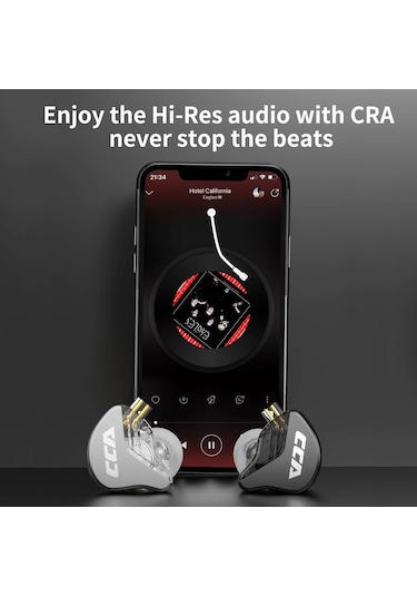 Cca Cra Kulak İçi Kulaklıklar Ultra-ince Diyafram Dinamik Sürücü Iem Kulaklık Cra Black Mic