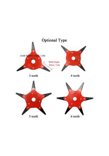 Vkemall Çim Biçme Makinesi Uç Parçası - 180 Derece Serbest Dönebilen, Çift Yüzeyli Bıçaklı, 6 Dişli Bahçe Bakımı Aksesuarı Mangan Çelik