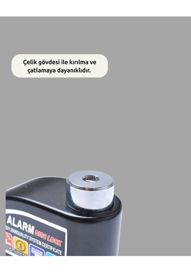 Yüksek Sesli 110db Çelik Disk Kilidi Su Geçirmez Çok Renkli