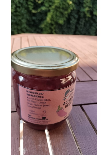 Nav Acı Biber Reçeli Ev Yapımı Katkısız Cam Kavanoz 450 G