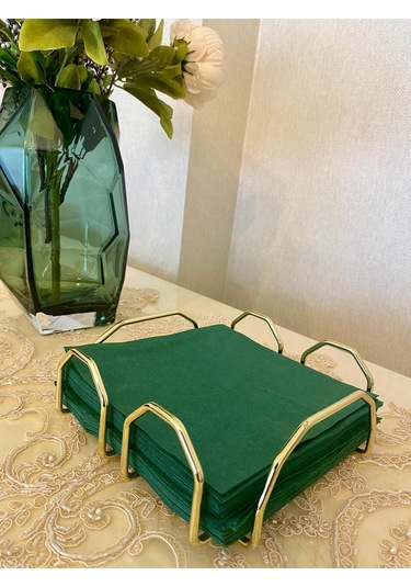 Özel Tasarım Kare Peçetelik Gold