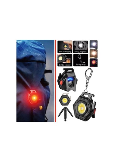 Novahub Küçük Mini El Feneri Anahtarlık Işığı - Güçlü Taşınabilir Led Işık Feneri - Ultra Hafif W5131 Siyah Siyah