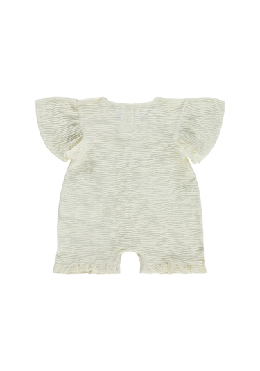Civil Baby Limon Nakışlı 6-18 Ay Patiksiz Tulum - Ekru