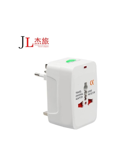 Honmex Evrensel Soket Adaptörü - 4 Uluslararası Standart Abd, Avrupa, İngiltere, Avustralya - 2500w Maksimum Güç - Ateş Engelleyici Pc/abs Plastik - Beyaz