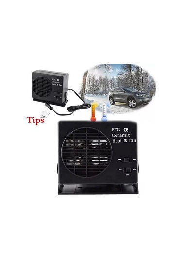 Araba Isıtıcı Isıtma Fanı Araba Camı Buz Çözücü Siyah