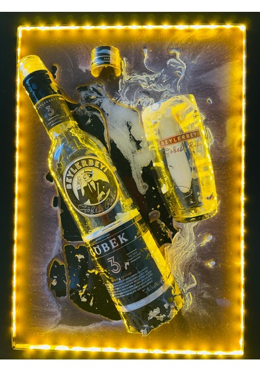 Led Işıklı Epoksi Tablo Beylerbeyi Rakı Şık Tasarım