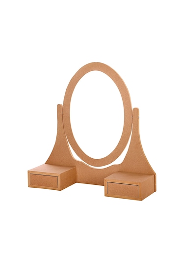 Evimeaksesuar Oval Mdf Makyaj & Dresuar Üstü Ayna Çerçevesi