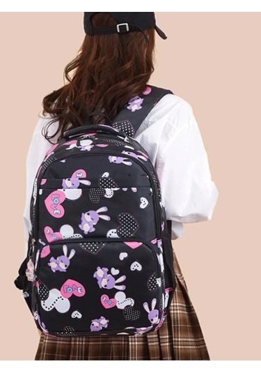 Invıma İlkokul Öğrencileri İçin Baskılı Sırt Çantası 251991545 Siyah
