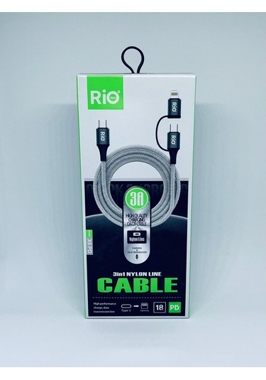 Riotech 3in1 Örgülü Kablo Type-c To Type-c&lightning