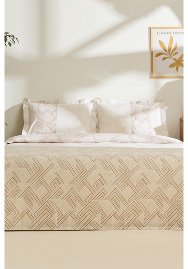 Kaşmir Home Sagan Çift Kişilik Pike Takımı Bej Bej