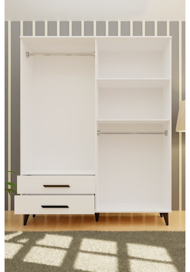 Gm 070-a Novado Siyah Kulplu Ayaklı Gardırop