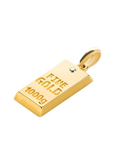 14 Ayar Altın Külçe Fine Gold Kolye Ucu 0,90 Gr-6637 Altın