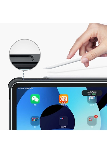 Apple Uyumlu iPad Air 11 2025 M3 Kablosuz Klavyeli Kılıf Benks Multifunctional Siyah