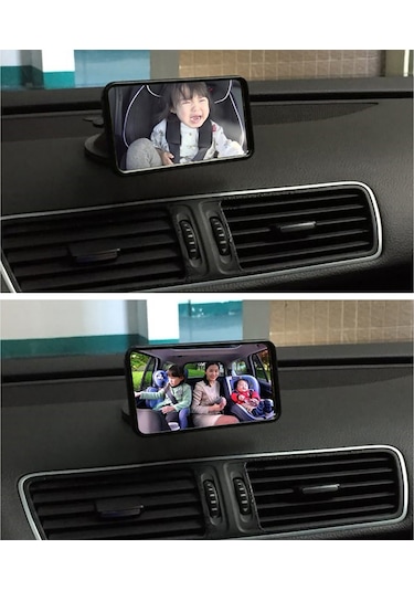 Wezone Araç İçi Bebek Gözlem Aynası, Kare Şekil, Akrilik Malzeme, Çocuk Gözlem Aracı Czc-302
