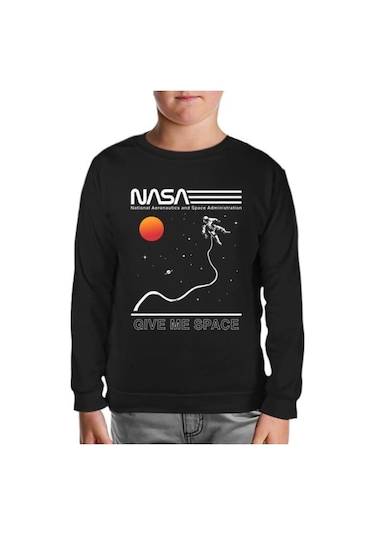 Nasa -Uzay Siyah Çocuk Sweatshirt
