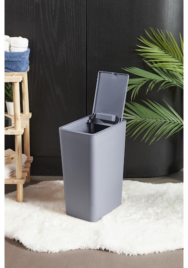 Perotti 13240 Gri Molly Gri 8 Litre Click Çöp Kovası Gri