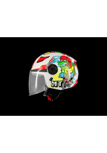 Mt Helmets Mt Çocuk Lıte Dino A0 Motosiklet Kaskı Beyaz