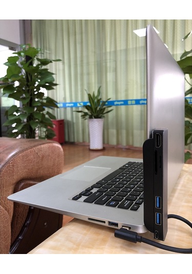 Sones Ad-065 6'sı 1 Arada Usb-c / Type-c - 4k Hdmı + Sd / Tf Kart Yuvası + Type-c + 2 Usb 3.0 Arka Klipsli Çok İşlevli Yerleştirme İstasyonu Hub