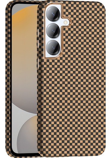 Toyigoo Galaxy Uyumlu S25 Kılıf M-safe Şarj Özellikli Karbon Fiber Görünümlü Gros Kapak - D Desert Titanyum