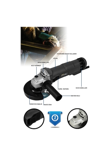Assur ASR354 750 W 125 MM Avuç Taşlama Spiral Siyah