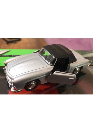 Model Metal Araba 1/36 Çek Bırak 1955 Gri Mercedes Benz 190sl