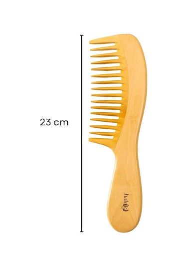 Doğal Geniş Dişli Saplı Şimşir Tarak 23 Cm Ultra Pürüzsüz Yüzey