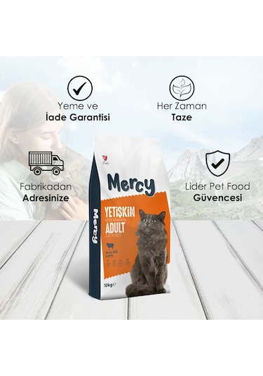 Mercy Kuzu Etli Yetişkin Kedi Maması 10 KG