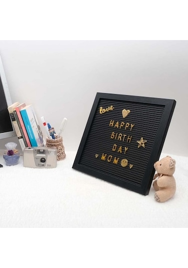 Siyah Yazı Panosu Mesaj Tahtası, 121 Gold Harf Karakterli