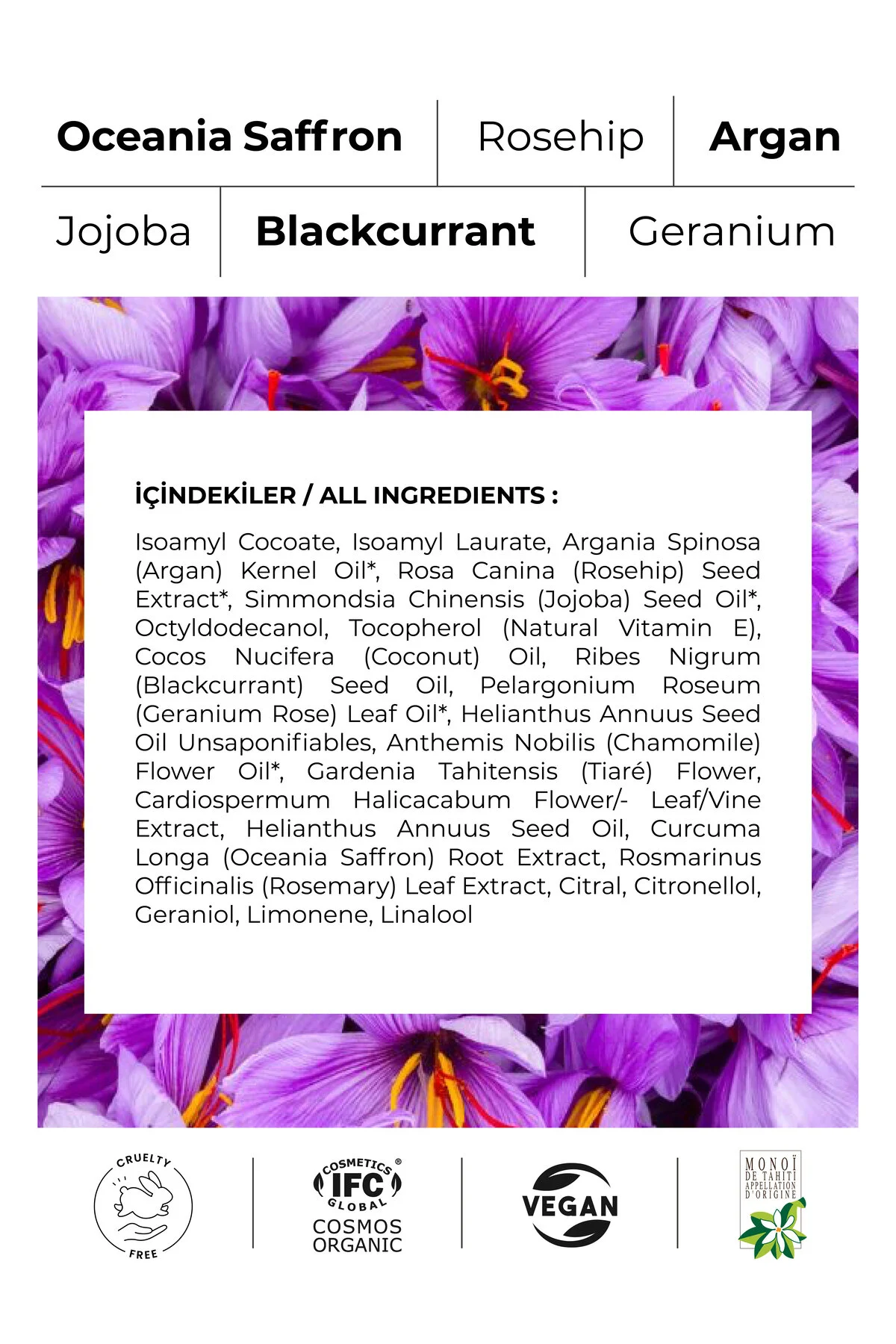 Monoibio Saffron Yaşlanma Karşıtı Organik Yüz Bakım Yağı - Anti Aging Kolajen Yapısı Güçlendirici Serum 30 Ml